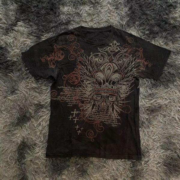 Y2K affliction black t shirt trendy large