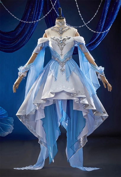 Love and deepspace MC Mistsea Lament Skin Cosplay Costume Dress with Neckpiece and Socks