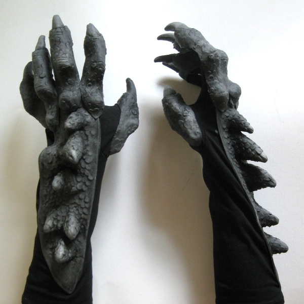 Black Dragon Claws Hands Adult Halloween Hand Made USA Costume Gloves