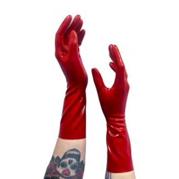 Long Wrist Gloves Red