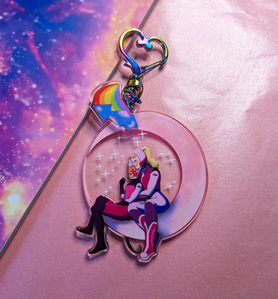 Catradora two charm keychain | Shera space keyring | Catra Adora Darla acrylic