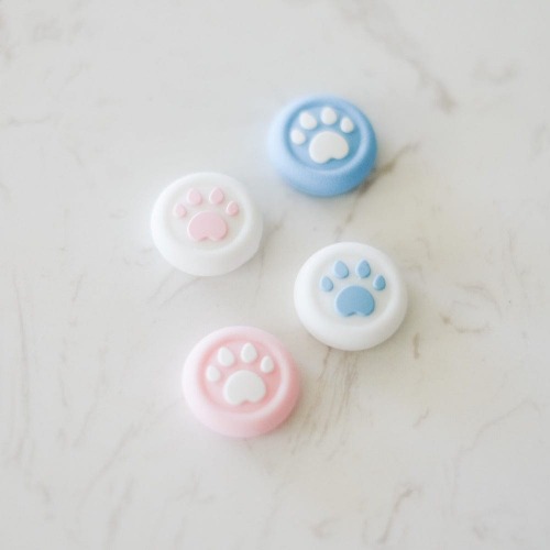 Pink & Blue Paw Thumb Grips (2 Sizes Available) - For Controllers