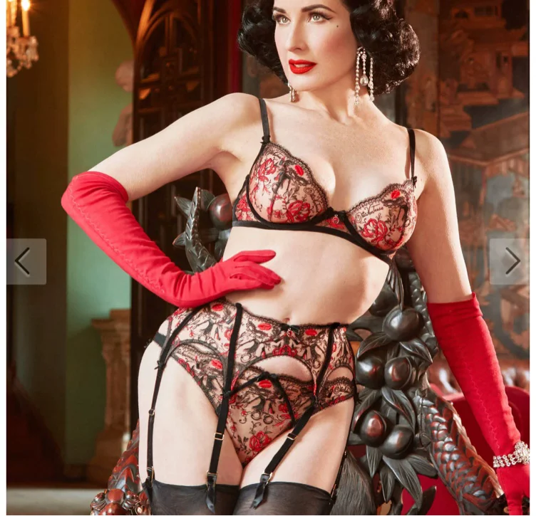 Dita Von Teese 3 pieces lingerie set Novelteese Black