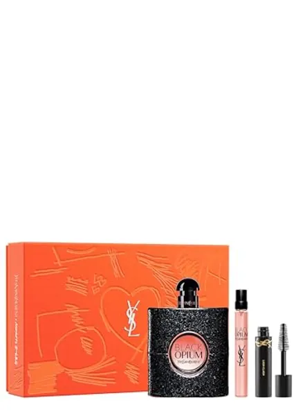 YVES SAINT LAURENT BLACK OPIUM Gift Set (EDP 3 Fl. Oz + EDP 0.33 Fl. Oz + Mini Lash Clash)