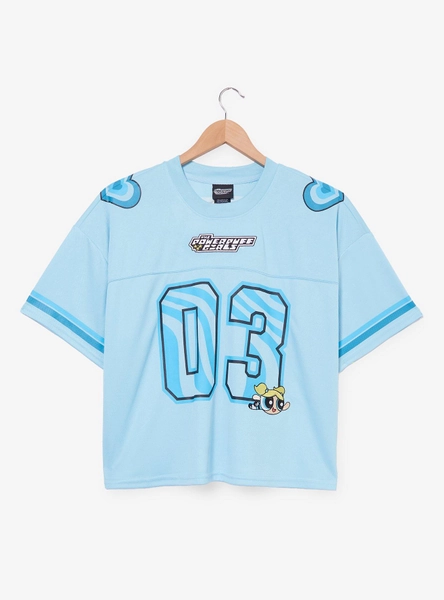 The Powerpuff Girls Bubbles Cropped Football Jersey — BoxLunch Exclusive