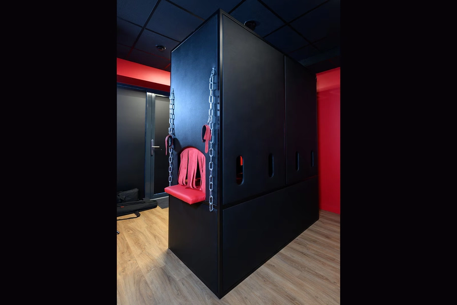CZECH GLORY BOOTH with a hole. Booth for adults. Chair for mature games. Kamasutra bed for adult games. Kinky fetish furniture