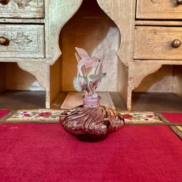 Hummingbird Glass Perfume Bottle