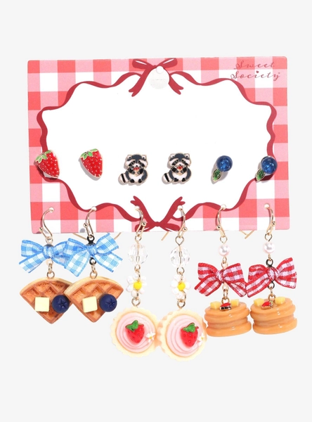 Sweet Society Pancake Waffle Sweets Earring Set