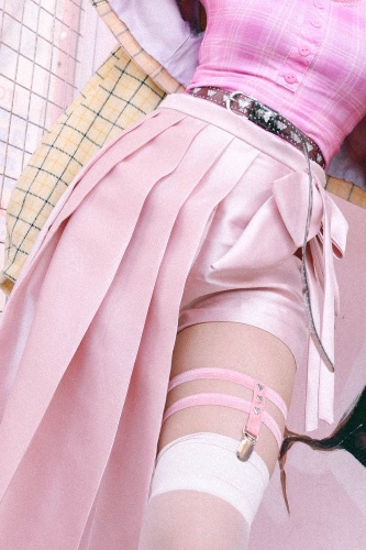 Pink Taho Asymmetrical Skirt
