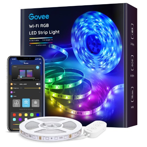 Govee Ruban LED 5m, WiFi Bande LED RGB Multicolore, App Contrôle, Mode Musique, LED Chambre Compatible avec Alexa et Google Home, Décor pour Maison Cuisine Salon Fête