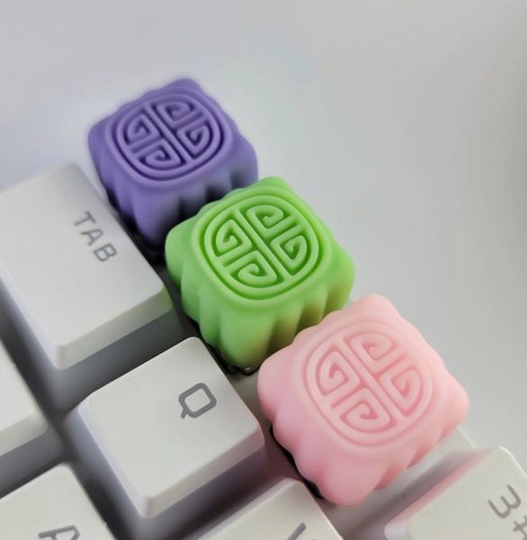 Artisan Mooncake Keycap, Matte Finish, Smooth Texture, Cherry MX, Gateron, Kailh, Razer - Snow Skin