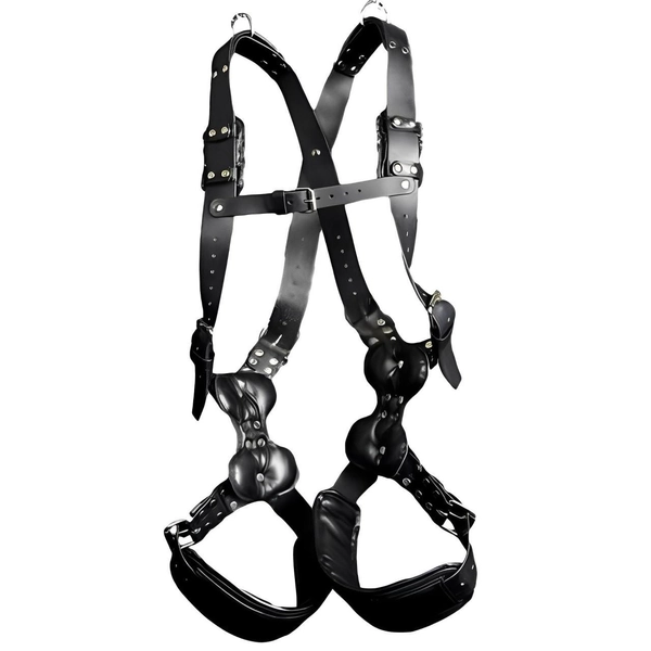 Genuine Black Leather BDSM Suspension Swing Bondage Sex Sling, Suspension Harness for Adult Play BDSM, Bondage Gear, Christmas