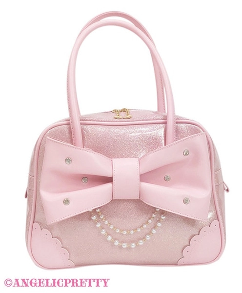 [Reservation] Glitter Gem Ribbon Boston Bag