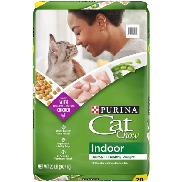 Purina Cat Chow Indoor Healthy Weight & Hairball Control Chicken Flavor Dry Cat Food - 20lbs