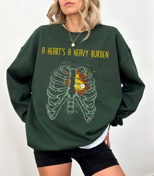 Howls Castle Shirt| A heart A Heavy Burden T-shirt Sweatshirt Hoodie | Sophie Hatter quote | Miyazaki sweatshirt | Anime sweatshirt