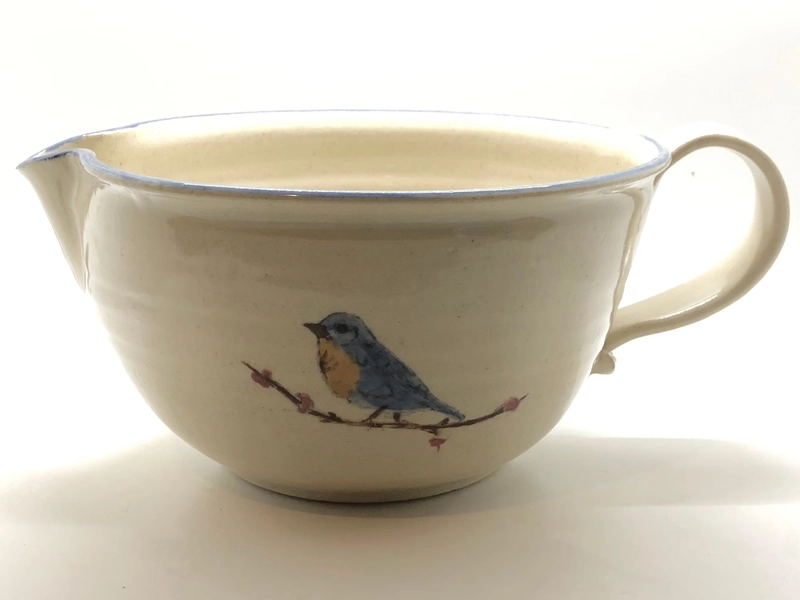 Handmade Bluebird Batter Bowl