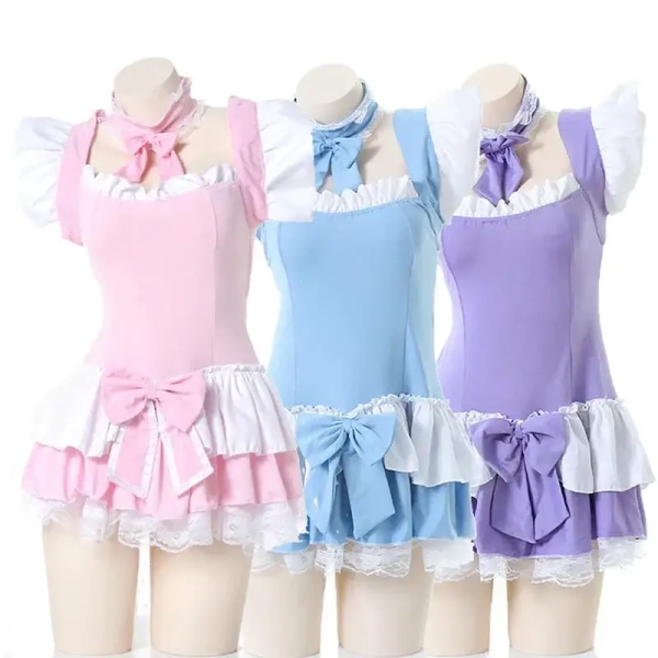 Sweet Pink Princess Dress with Bows and Ruffles