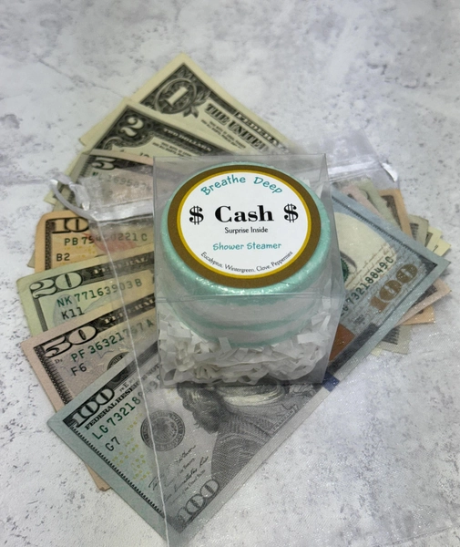 Cash Suprise Shower Steamer/Single Shower Steamer with Organza Bag/Shower Steamer Gift Box/Aromatherapy Shower Steamer/Money Shower Bomb