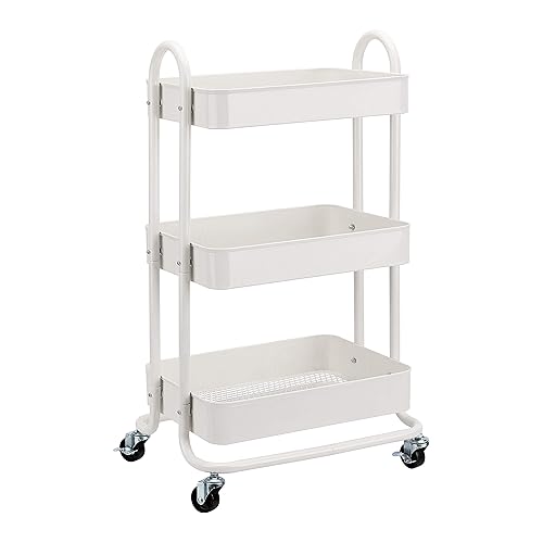 Amazon Basics 3-Tier Rolling Utility or Kitchen Cart - White - White
