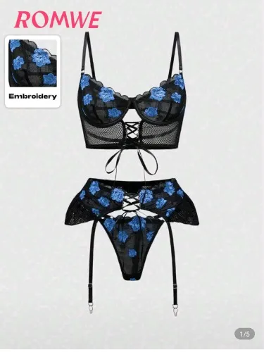 Black and blue lingerie 