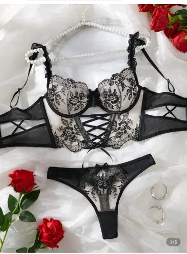 Black and white lingerie 