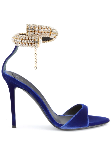 Giuseppe Zanotti 105mm Intriigo Bijoux velvet sandals | 35