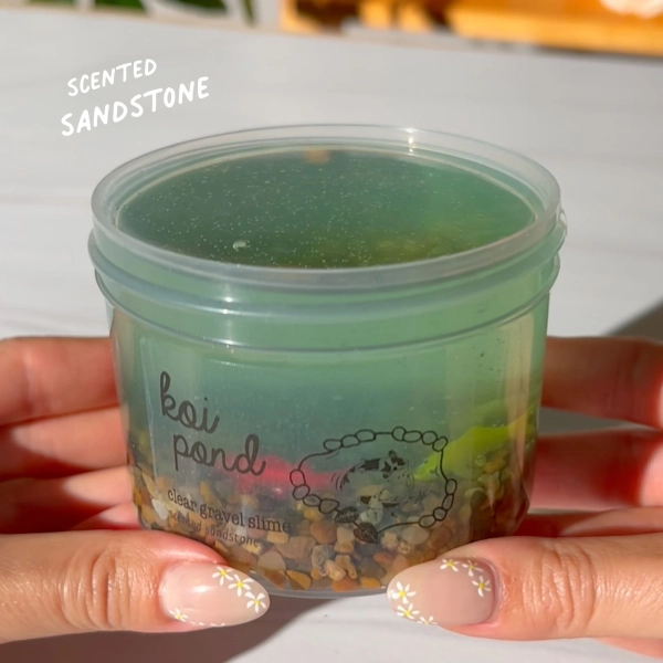 Koi Pond, Clear Gravel Slime, Clear Slime, Sandstone Scented Slime, Relaxing Slime, Slime for Adults, Unique Slime Shops, Slime Fantasies