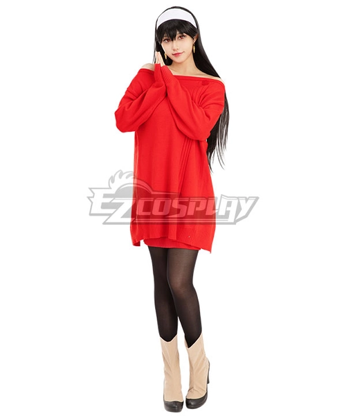 SPY×FAMILY Yor Forger Famliy Red Sweater Cosplay Costume