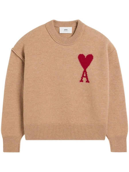 AMI Paris Ami De Coeur Wool Sweater | Neutrals | FARFETCH