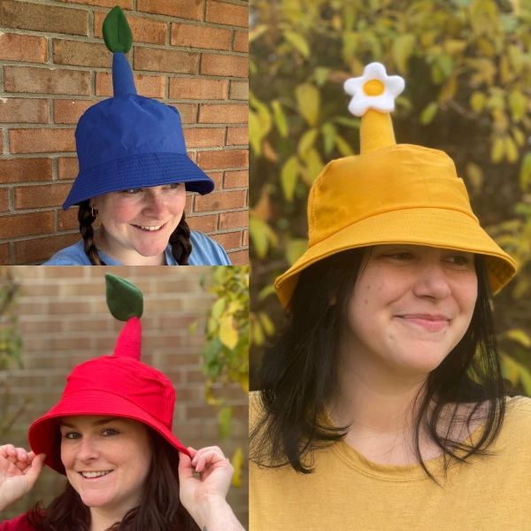 Pikmin Bucket Hat inspired by Yellow Red Blue Pikmin 4