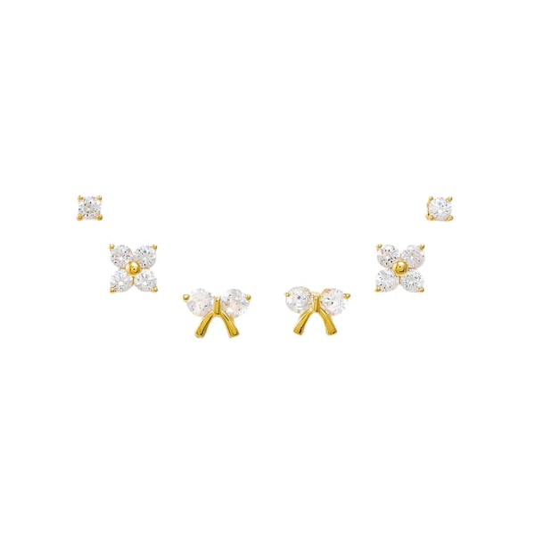 Fun CZ Stud Earring Combo Set