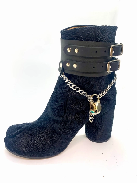The Leather Chain + Lock Boot Cuff