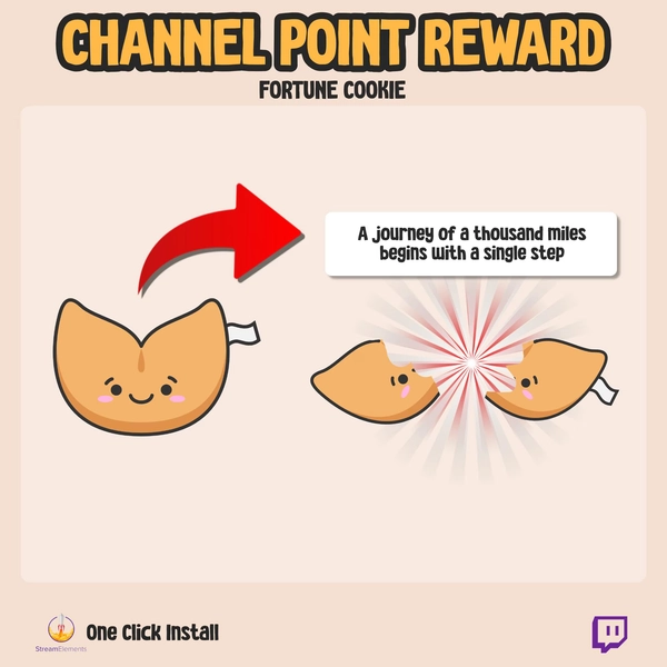 Twitch Fortune Cookie Widget: Channel Point Reward Overlay