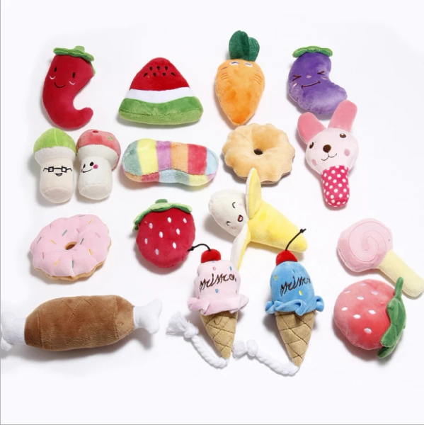 Plush Squeaky Dog Toy Set