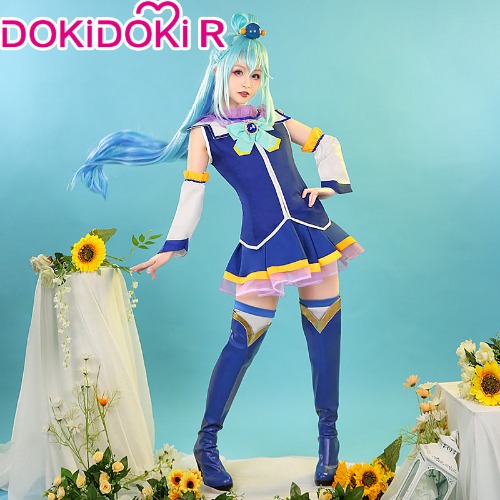 【Ready For Ship】DokiDoki-R Anime God's Blessing on this Wonderful World Cosplay Aqua Konosuba Costume Women | M