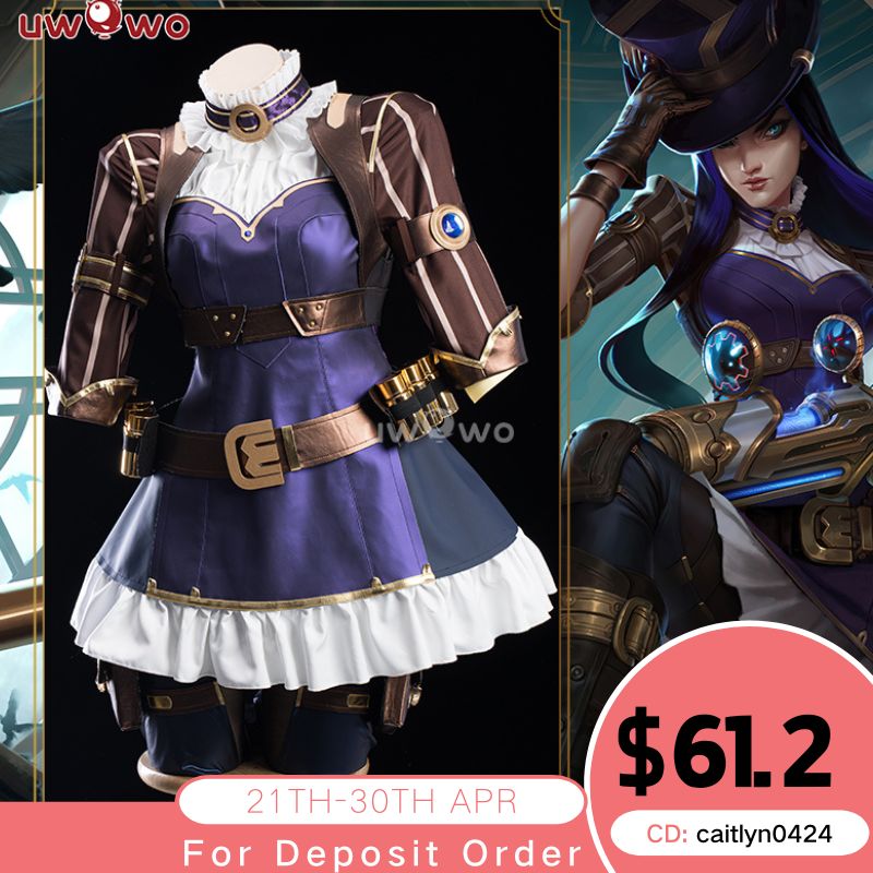 【Pre-sale】Uwowo League of Legends/LOL: Caitlyn the Sheriff of Piltover Cosplay Costume - M+Hat