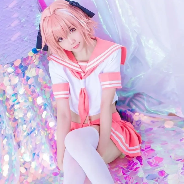 Sailor School Uniform Cosplay Set Inspired by Astolfo from Fate Apocrypha