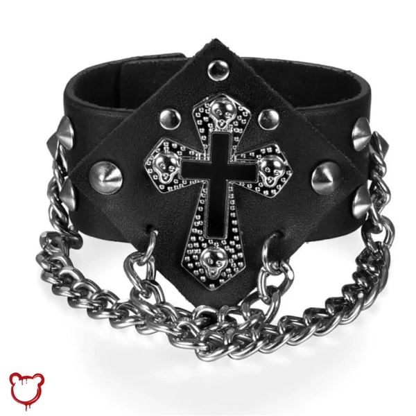 Cross Chain Bracelet - Black