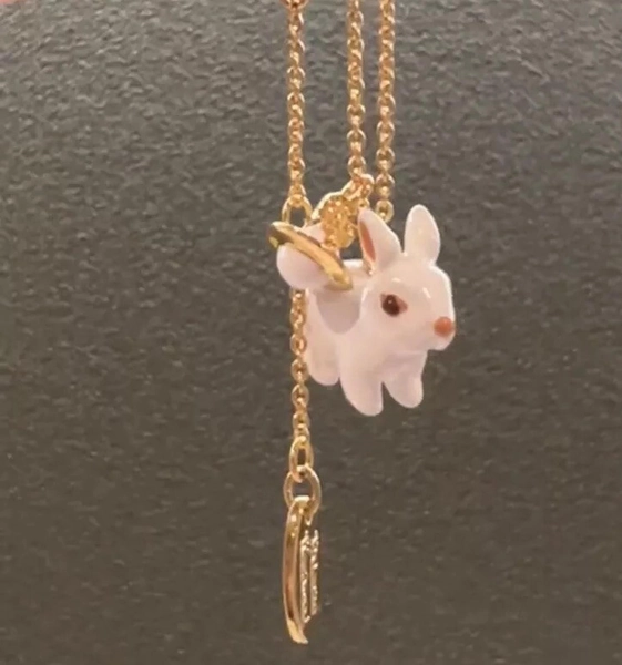 Vivienne Westwood Rabbit Necklace With Orb Gold Tone Includes Full Packaging B52