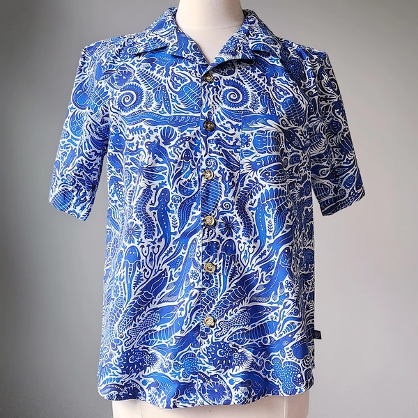 PALEO PAISLEY CAMP SHIRT - BLUE - Troll Art