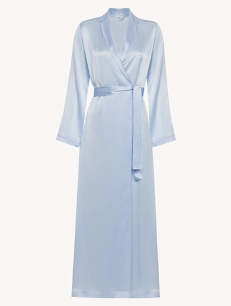 Silk robe azure