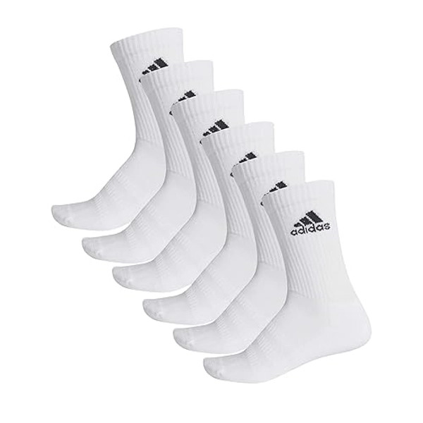 adidas Men's Cush Crw 6pp Socks, WHITE/WHITE/WHITE/WHI, M