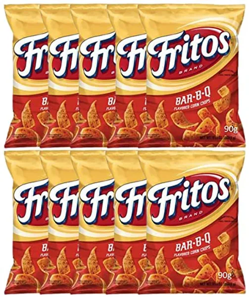 Fritos Bar-B-Q Flavor Corn Chips 90g (2.3oz) Bag BOX OF 10 Plus free TOTE