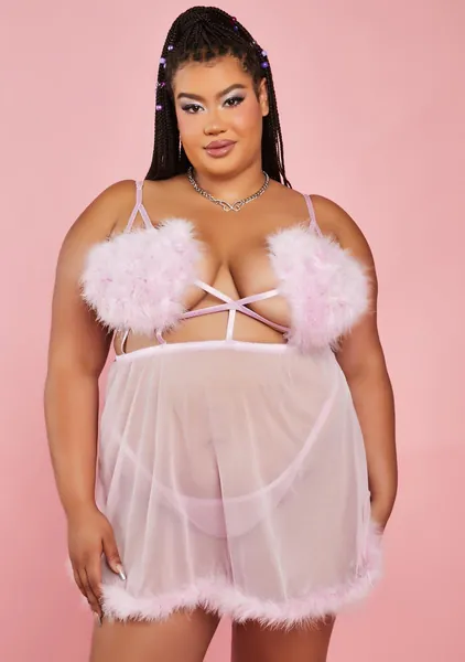 Plus Lavender Lavish Me Tonight Lingerie Set | 2X