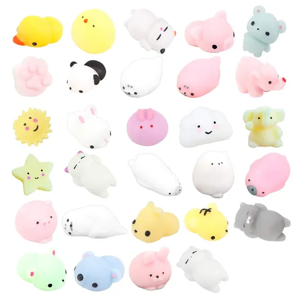 ZoneYan 29 Pièces Anti Stress Squishy Kawaii, Squishy Kawaii Animaux, Squishy Animaux Toys, Mochi Squishy Toy, Squishy Anti Stress Animal, Guérison Fun Toys, Styles aléatoires