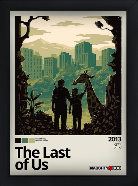 Quadros/Pôster Gamer Decor - Jogos Video Games Minimalista - A4 Com Moldura - 24x33cm (The Last of Us) - The Last of Us