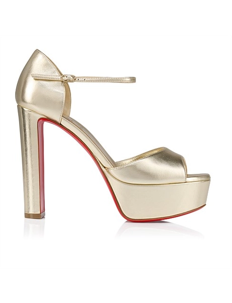 Christian Louboutin Sandaloo 130 Nappa Laminata/lin Platine/lin Platine | David Jones
