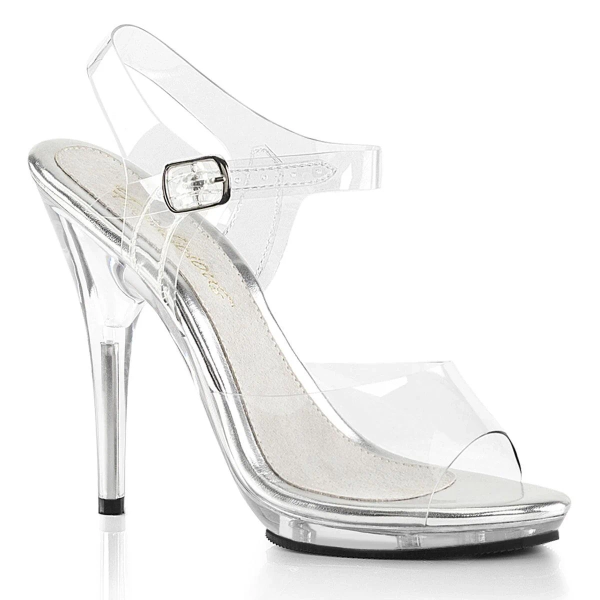 POISE-508 Sexy Clear Strap Heels - 8 / Clr/Clr / 0.4