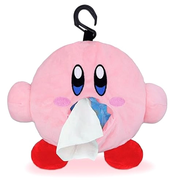 Roffatide Anime Kirby Tissue Box Cartoon Plush Doll Tissue Cover Creative Paper Holder Napkin Box Paper Storage for Car Home Bathroom