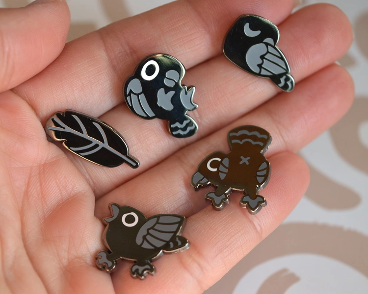 Mini Crow Enamel Pins / Filler Pins